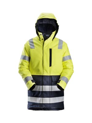 Snickers Work Jacket Insulated Parka 1860 71Workx Yellow Navy 18606695 front