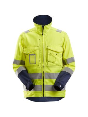 Snickers Work Jacket High Vis 1633 71workx Yellow Navy 16336695 front