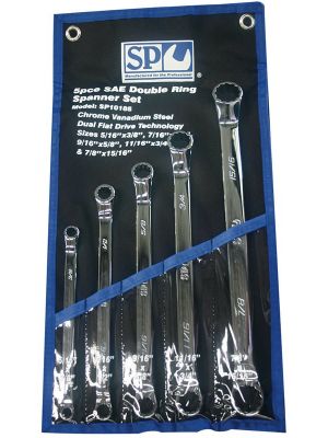 Ring Spanner Set 5pc 40° Offset SAE SP10185 - SP Tools