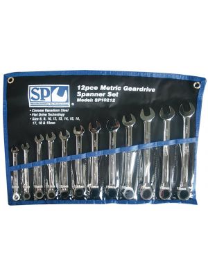 Geardrive Spanner Set 12pc 0° Offset Metric - SP Tools