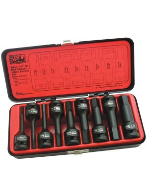 1/2'' Dr Inhex Impact Socket Set 9pc SAE SP20375 - SP Tools