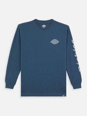 Work T-shirt Long Sleeve Logo Heavyweight Dickies Air Force Blue 71workx DK0A4YLCAF01 front