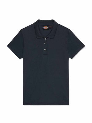 Work Poloshirt Fitted Navy Blue - Dickies - Front