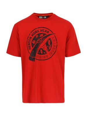 Worker Work T-Shirt Graphic Logo Red - Herock - front
