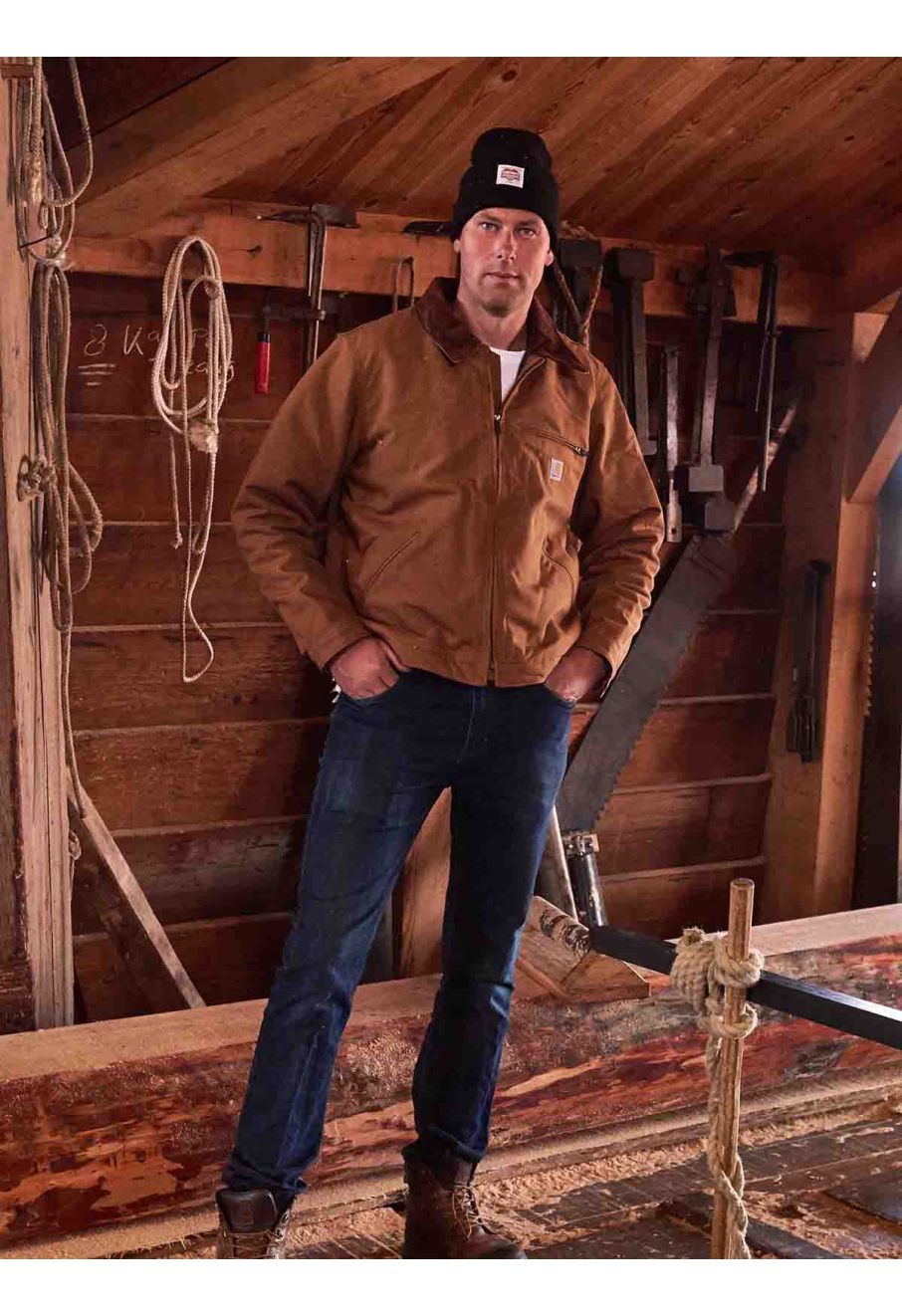 103828 Work Jacket Duck Detroit Fleece Lining Carhartt Brown BRN