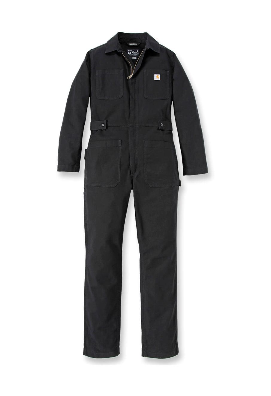 105322 Women s Coverall Canvas Stretch Black N04 Carhartt