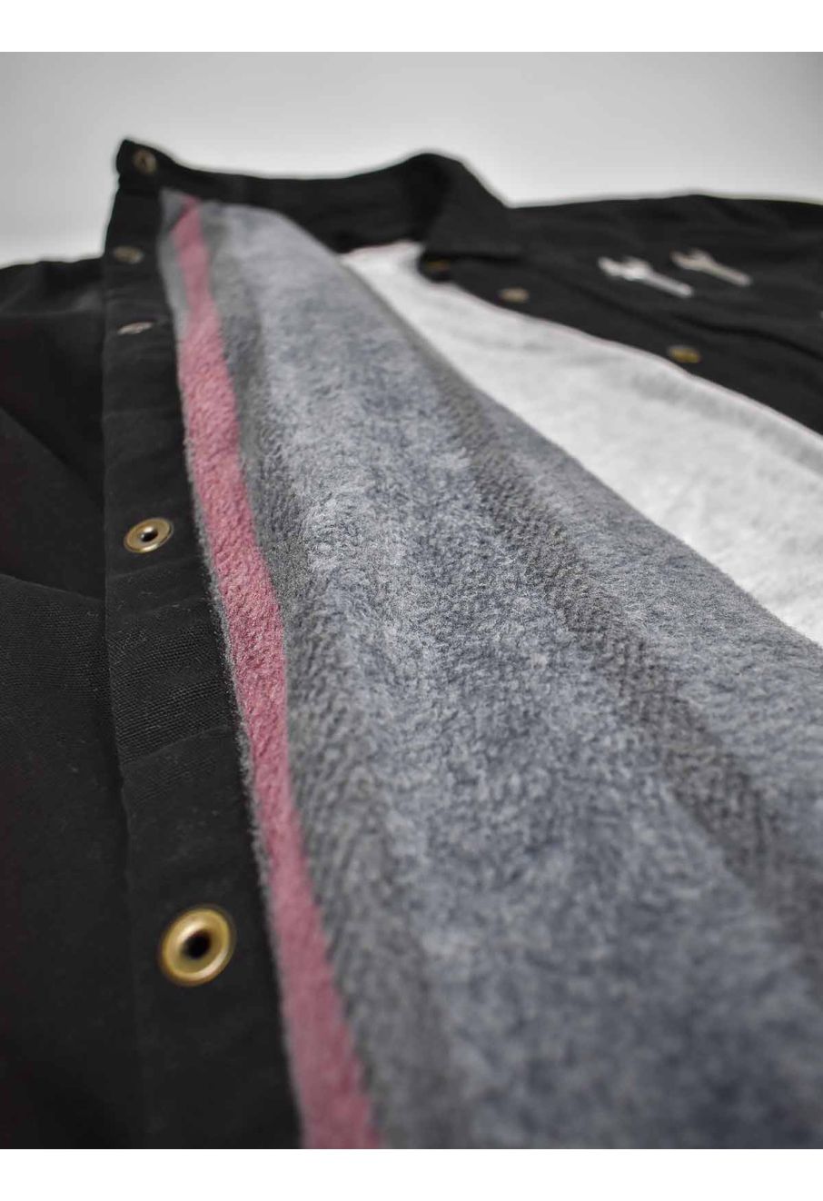 105532 Work Shirt Jacket Stretch Canvas Fleece Black N04 105532 Work Shirt Jacket Stretch Canvas Fleece Black N04