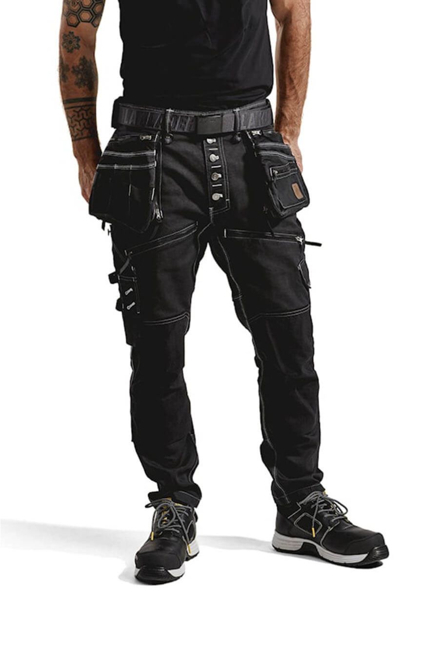 Blaklader 1999 Work Trouser Baggy Denim Stretch X1900 Black