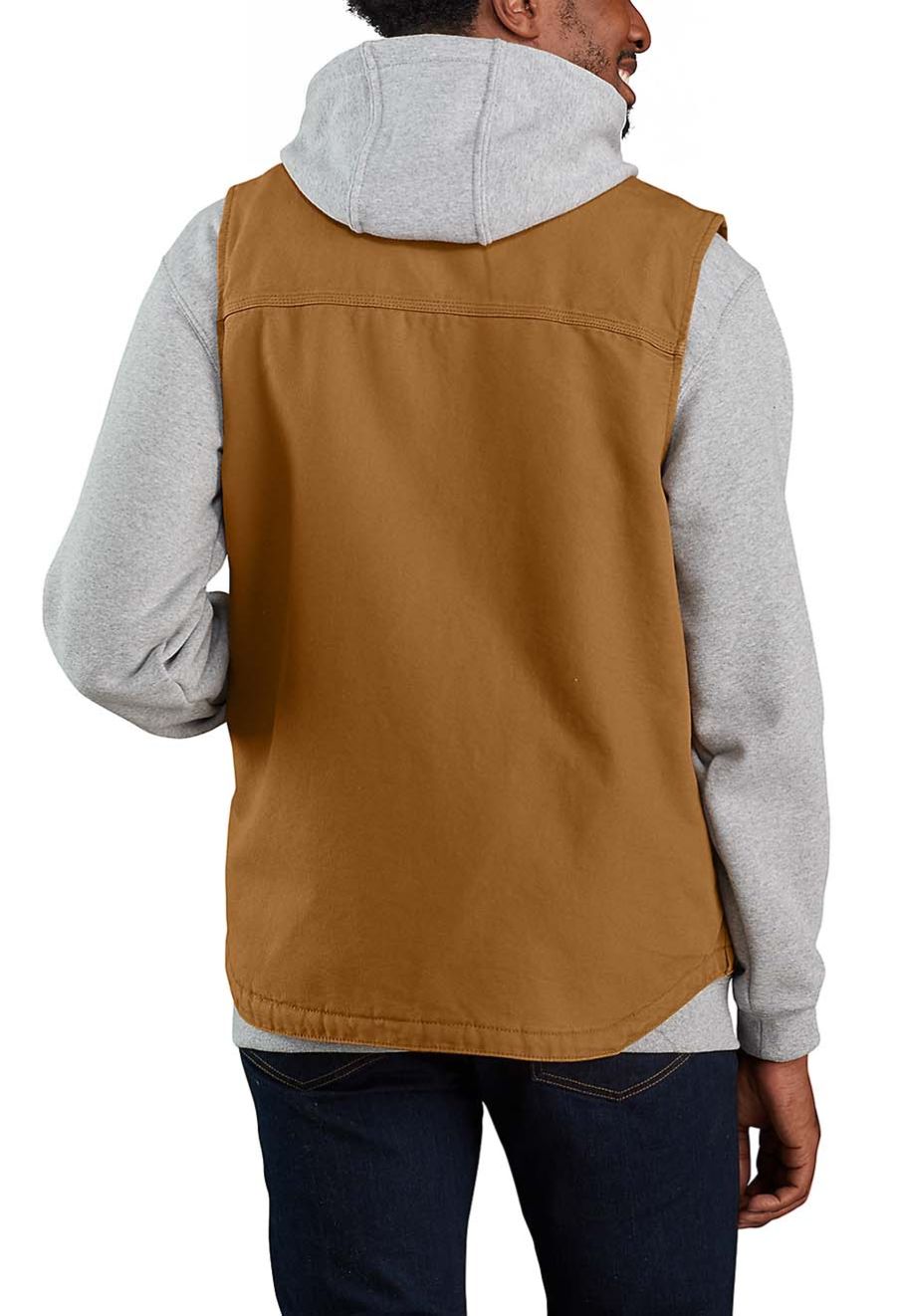 Carhartt Work Vest Washed Duck Sherpa-Lined 104277 - Brown