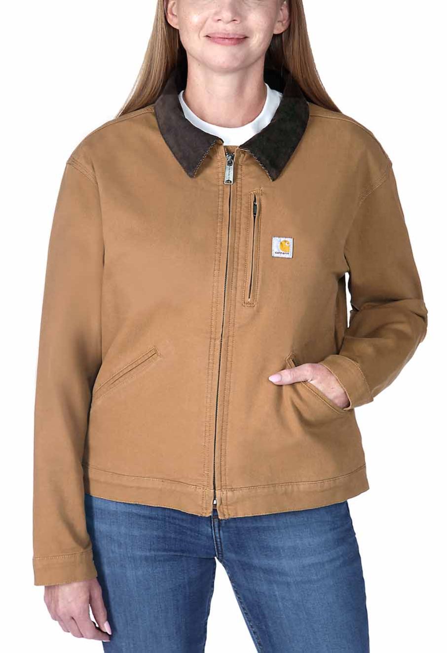Carhartt Work Jacket Canvas Detroit Women 106208 Brown 71workx