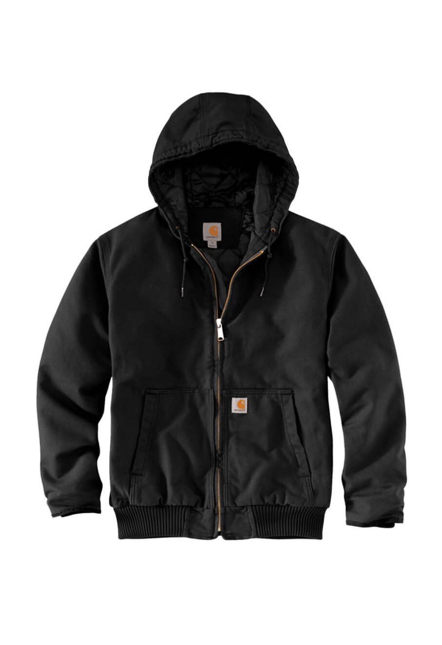 Carhartt Work Jacket Duck Active Hooded 104050 Black 71workx