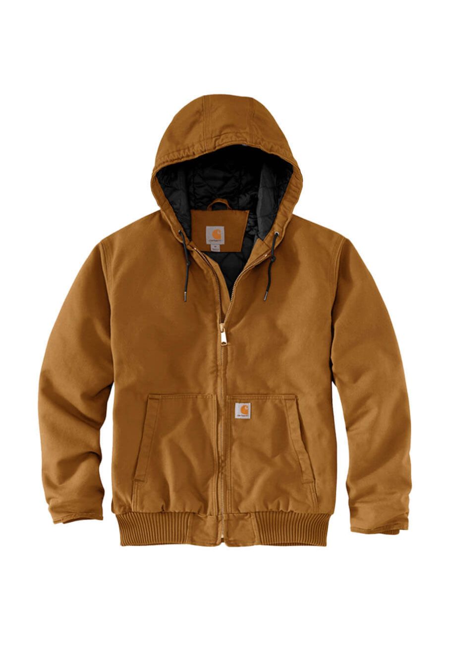Carhartt Work Jacket Duck Active Hooded 104050 Brown