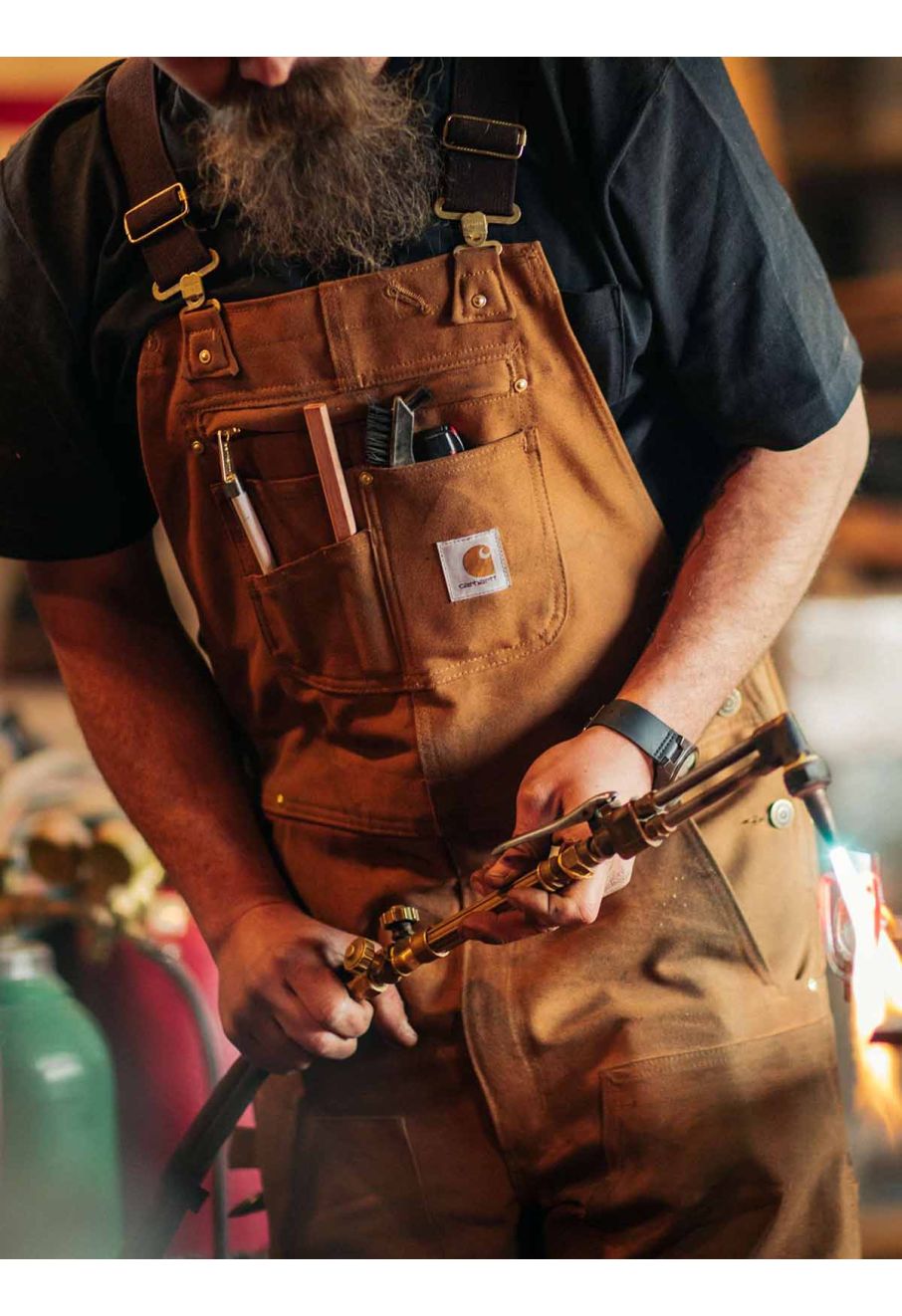 Carhartt 102776 Duck Bib Overall Carhartt Brown