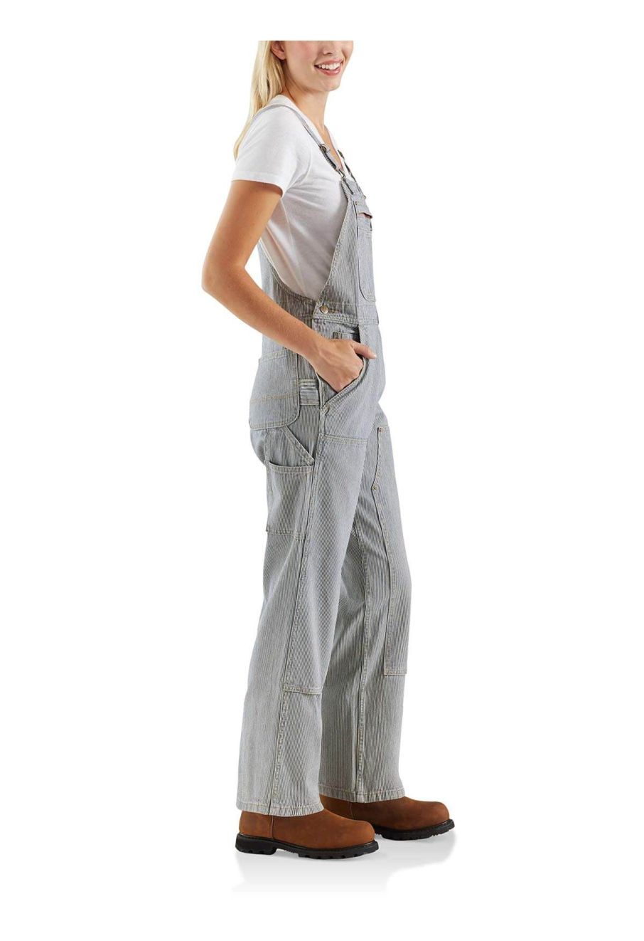 Carhartt 103042 Denim Railroad Stripe Bib Overall - Blue 969