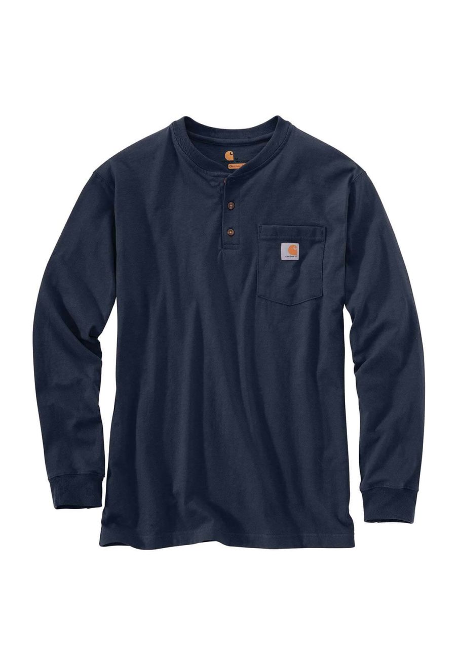 Carhartt K128 Pocket Henley T shirt Long Sleeves Navy NVY
