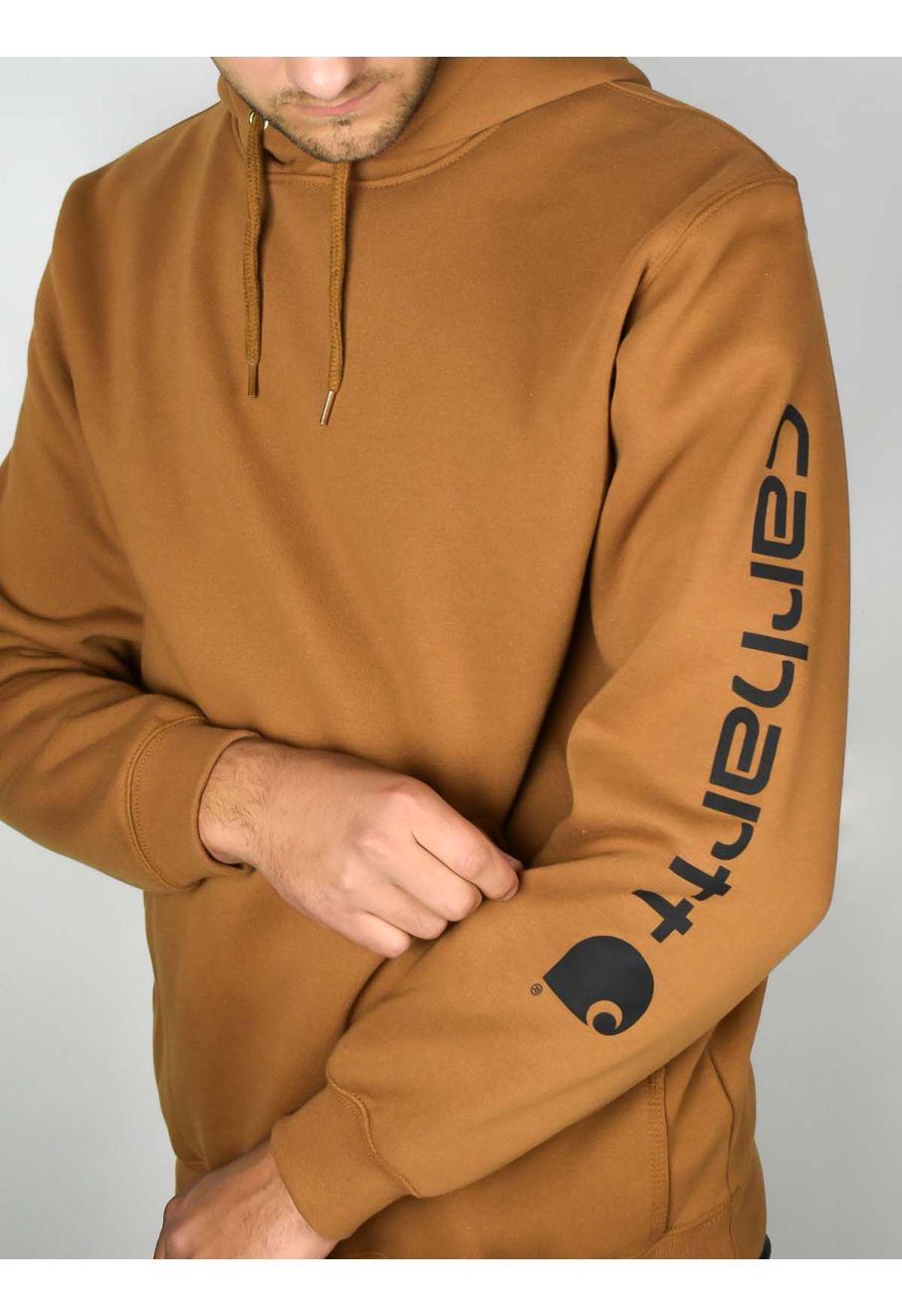 K288 Hoodie with Sleeve Logo Loose fit - Carhartt Brown BRN K288 Hoodie with Sleeve Logo Loose fit - Carhartt Brown BRN