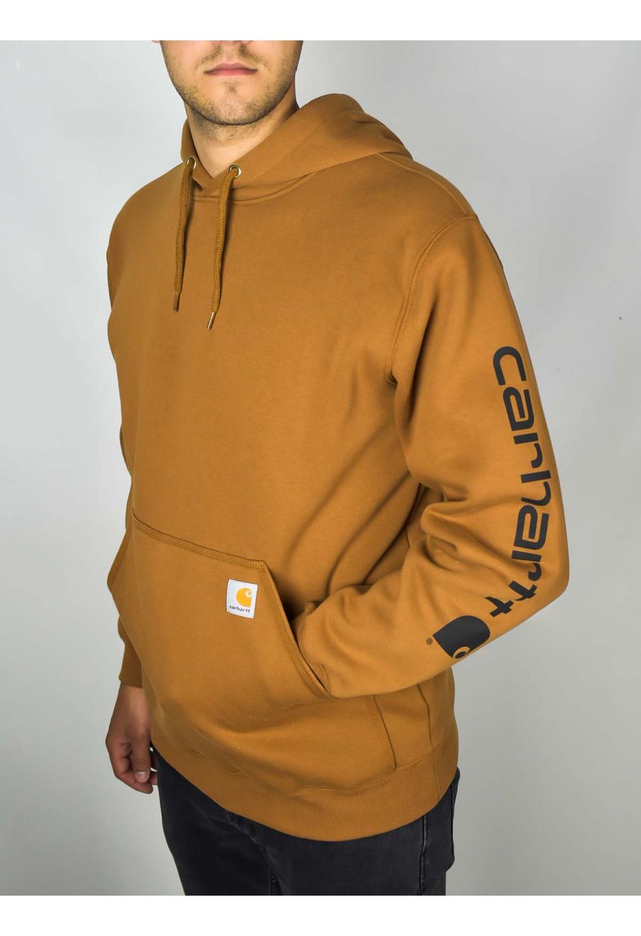K288 Hoodie with Sleeve Logo Loose fit - Carhartt Brown BRN K288 Hoodie with Sleeve Logo Loose fit - Carhartt Brown BRN