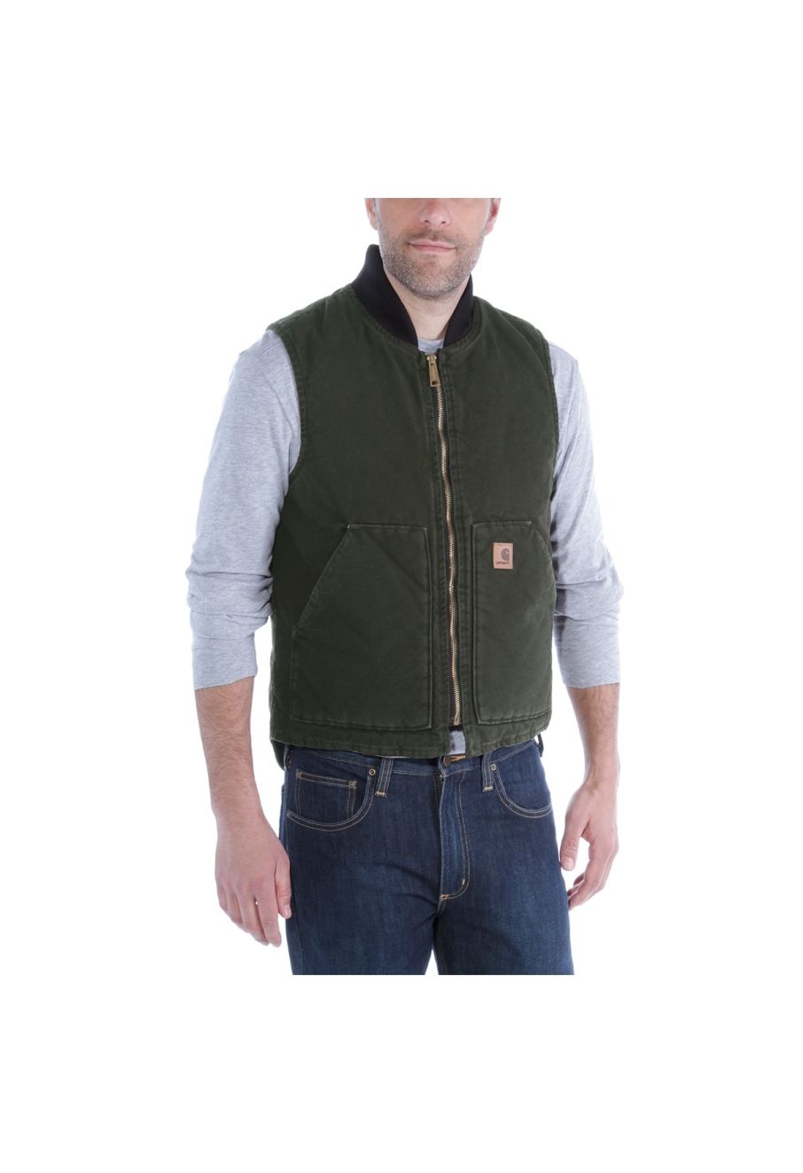 Carhartt V02 Sandstone Vest Arctic Quilt Lined - Midnight