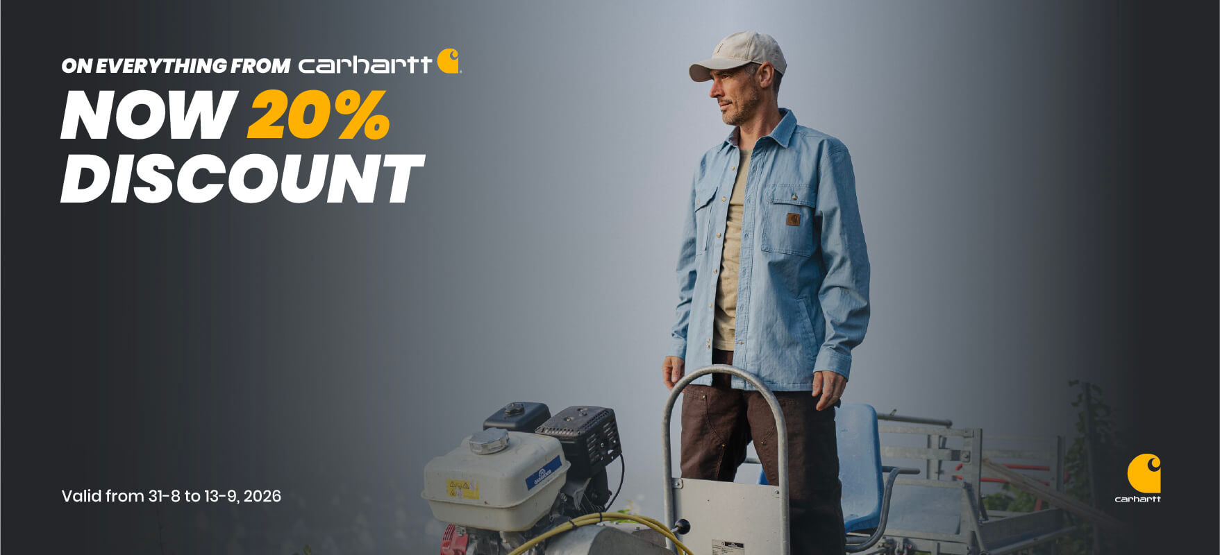 20260831_Carhartt_20_korting_banner_home_EN_desktop_1